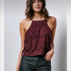 PacSun Burgundy Lace Tank Top